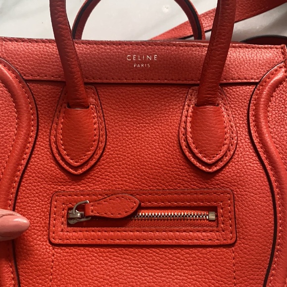 Celine Nano Luggage Bag Crossbody Coral-Orange - Picture 3 of 9